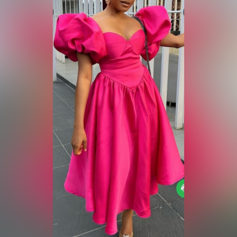 Hot pink midi party dress. Perfect for your inner girlie girl